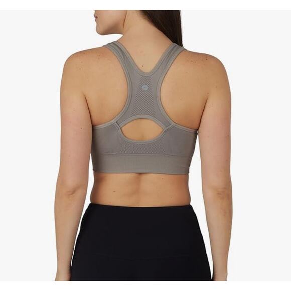 90 Degree By Reflex Seamless Katie Zip Front Bra Satellite Gray - Picture 2 of 6